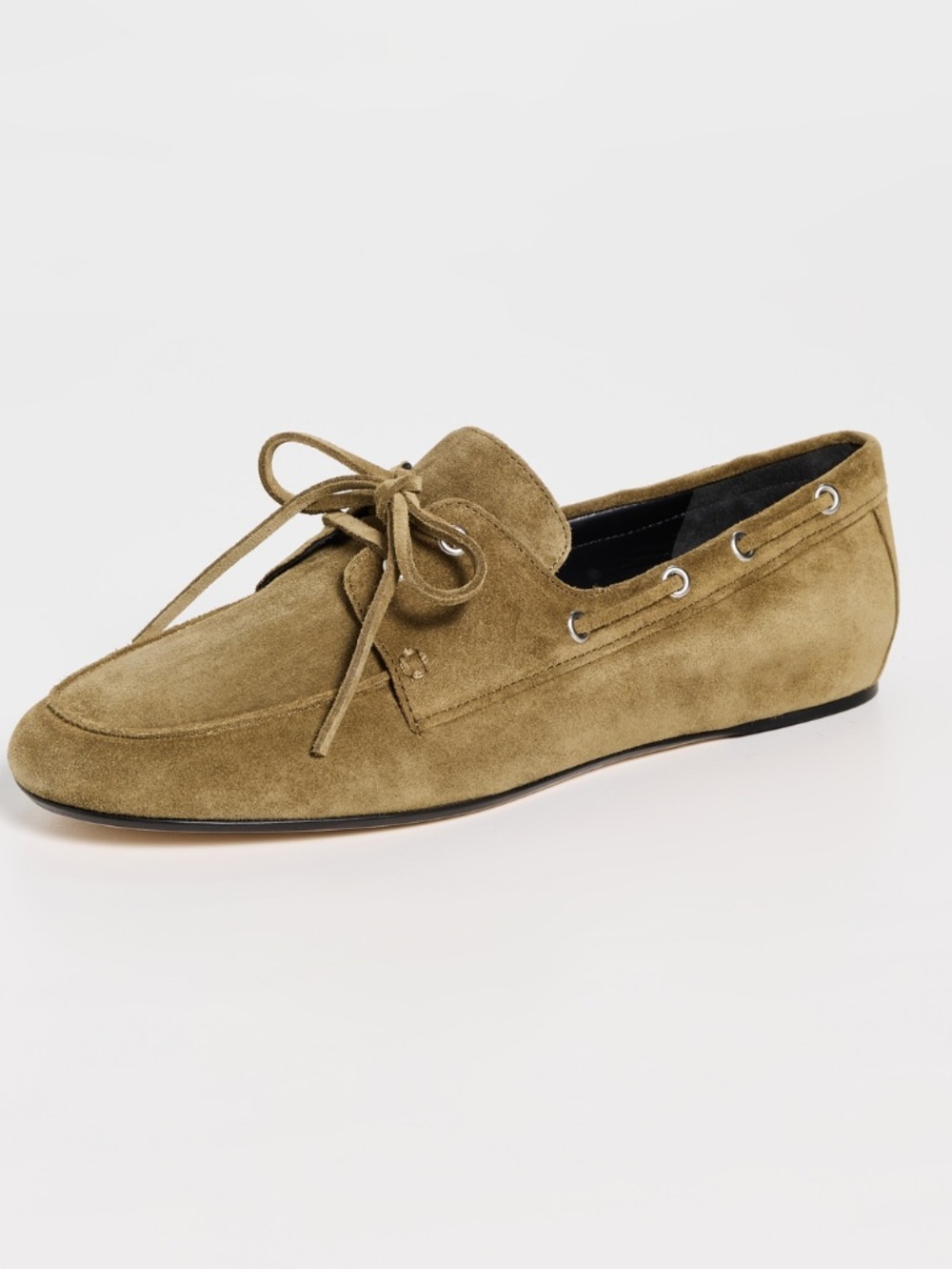 Vince Suede Marin Boat Shoe in Olive Green